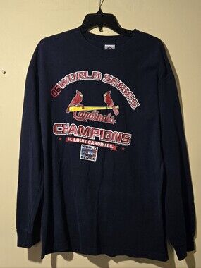 St. Louis Cardinals Navy Long Sleeve World Series Champions Tee.